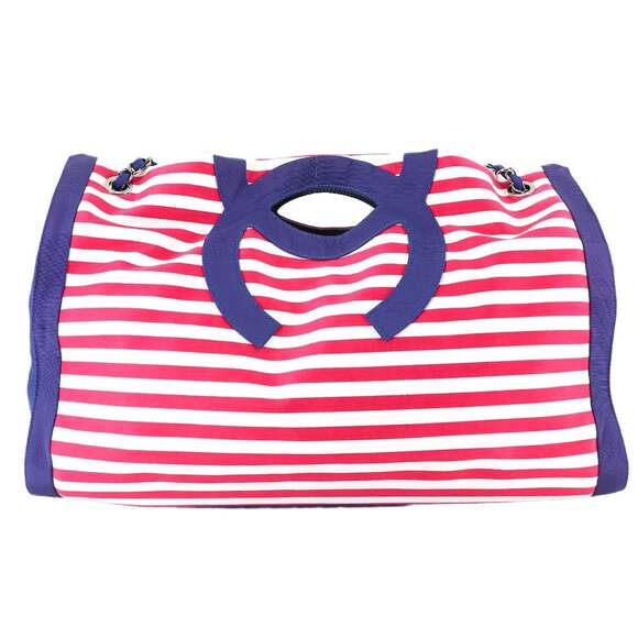 CHANEL Red Canvas Logo Tote Bag - Picture 3 of 10